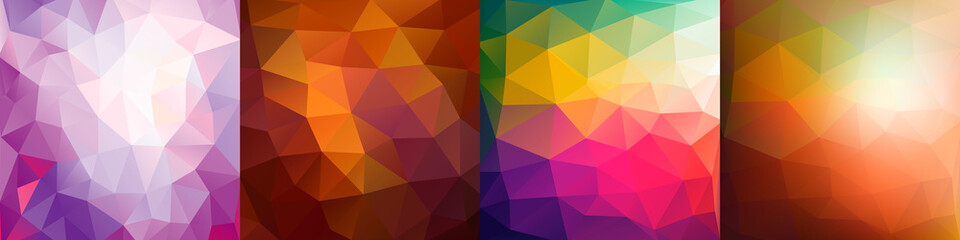 Fototapeta premium Set of colorful geometric background. Vector set
