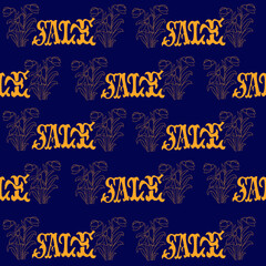 Seamless sale pattern. The inscription 