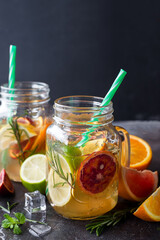 orange lemonade on a jar