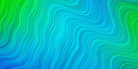 Fototapeta premium Light Blue, Green vector template with lines. Illustration in abstract style with gradient curved. Pattern for websites, landing pages.