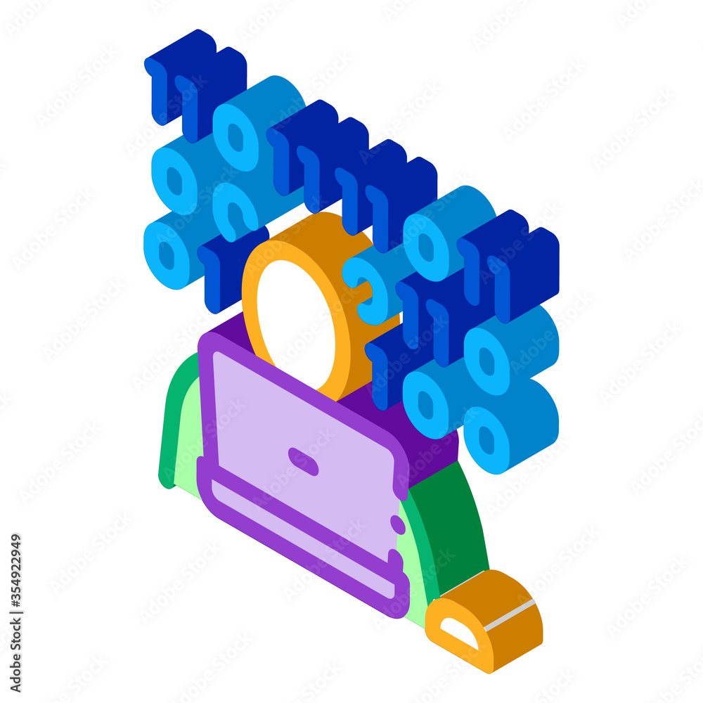 Poster binary code icon vector. isometric binary code sign. color isolated symbol illustration