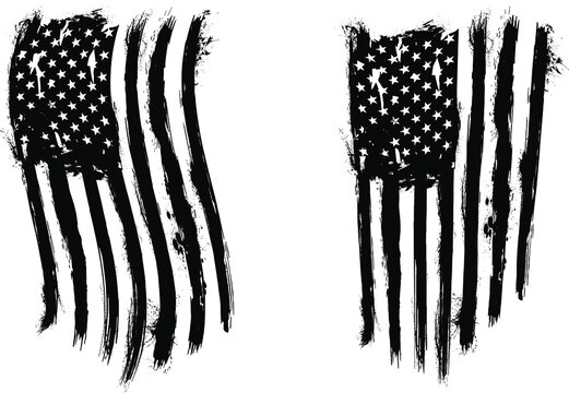 USA Flag - Distressed american flag with splash elements, eps 10, patriot flag, military flag, american flag
