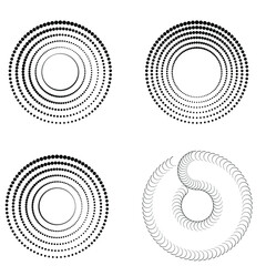 Set of halftone dots in circle form. round logo . vector dotted frame . design element