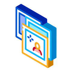 photographs of people icon vector. isometric photographs of people sign. color isolated symbol illustration