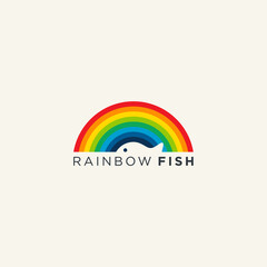 rainbow fish logo animal abstract