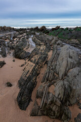 rocky beach in the basque country