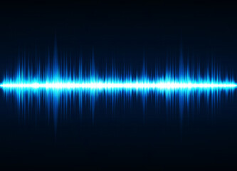 Blue sound waves, Equalizer for music, audio waveform