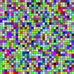 Vector seamless pattern.  Stained glass texture. Background of colored squares.