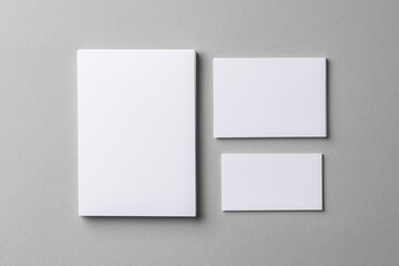 Business mock up cards with copy space on grey