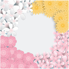 Fototapeta na wymiar White Paper with floral background
