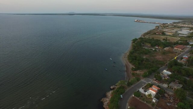 Aerial view of Pepillo Salcedo municipality in Monte Cristi Province, Dominican Republic