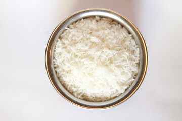 white rice in a bowl , 