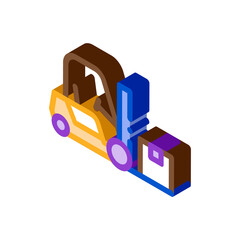 forklift car icon vector. isometric forklift car sign. color isolated symbol illustration