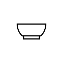 Empty bowl vector icon in linear, outline icon isolated on white background