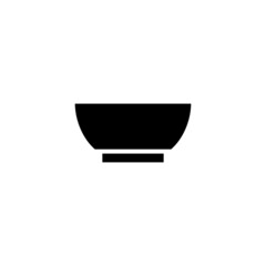 Empty bowl vector icon in black solid flat design icon isolated on white background