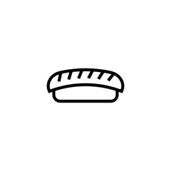 Sushi vector icon food in linear, outline icon isolated on white background
