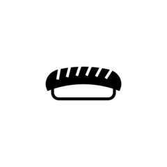Fototapeta na wymiar Sushi vector icon food in black solid flat design icon isolated on white background