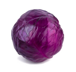 Purple cabbage isolated on white background