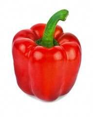 Red bell pepper isolated on white background