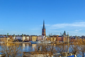 Naklejka premium View of Riddarholmen, Stockholm, Sweden