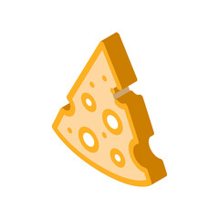 piece of cheese icon vector. isometric piece of cheese sign. color isolated symbol illustration
