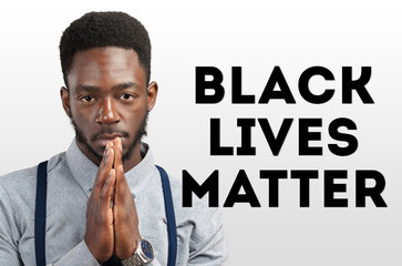 Black lives matter. Anti-racism concept with black man portrait