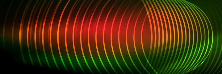 Shiny neon lines, stripes and waves, technology abstract background. Trendy abstract layout template for business or technology presentation, internet poster or web brochure cover, wallpaper