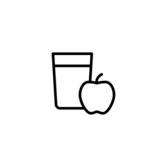 Fresh smoothie vector icon in linear, outline icon isolated on white background