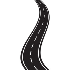 Winding road icon. Vector illustration isolated.