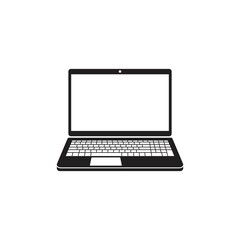 Laptop icon, computer or notebook symbol, for apps and websites, vector illustration