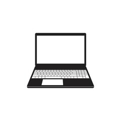 Laptop icon, computer or notebook symbol, for apps and websites, vector illustration