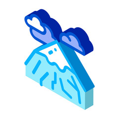 head of mountain icon vector. isometric head of mountain sign. color isolated symbol illustration