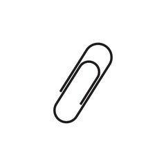 paperclip icon in flat style, Office paper clip isolated on white background. vector illustration