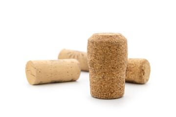 Naklejka premium Wine corks isolated on white background.