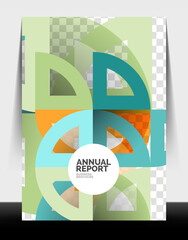 Business flyer annual report, circle and triangle shapes modern design