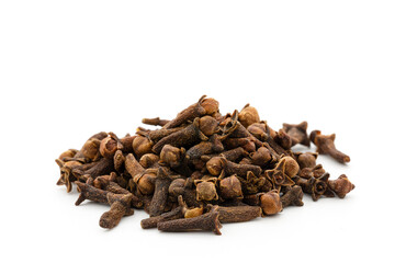 Cloves isolated on white background.