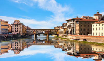 Ponte Vecchio over Arno river in Florence, Italy