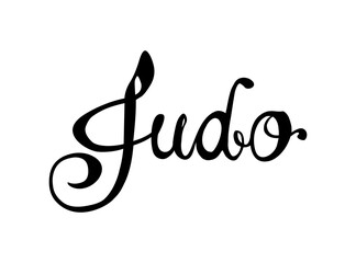 Judo. Word of calligraphic letters