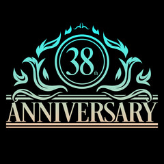 Obraz premium Luxury 38th anniversary Logo illustration vector