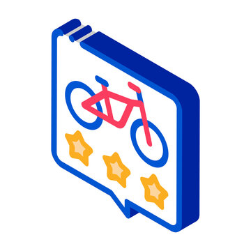 star rating bike sharing services icon vector. isometric star rating bike sharing services sign. color isolated symbol illustration