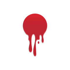Dripping paint icon logo. Current liquid. Paint flows. Melted circle logo. Current paint  stains. Current inks.