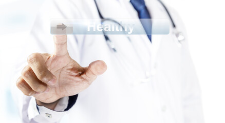 Doctor point and slide finger in search box