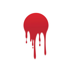 Dripping paint icon logo. Current liquid. Paint flows. Melted circle logo. Current paint  stains. Current inks.