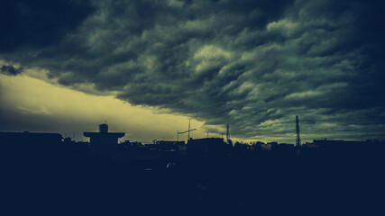 storm clouds over the city