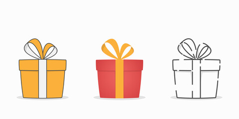 Gift boxes set isolated vector illustration
