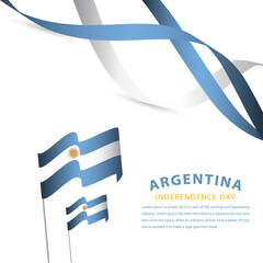 Obraz premium Happy Argentina Independence Day Celebration Vector Template Design Illustration