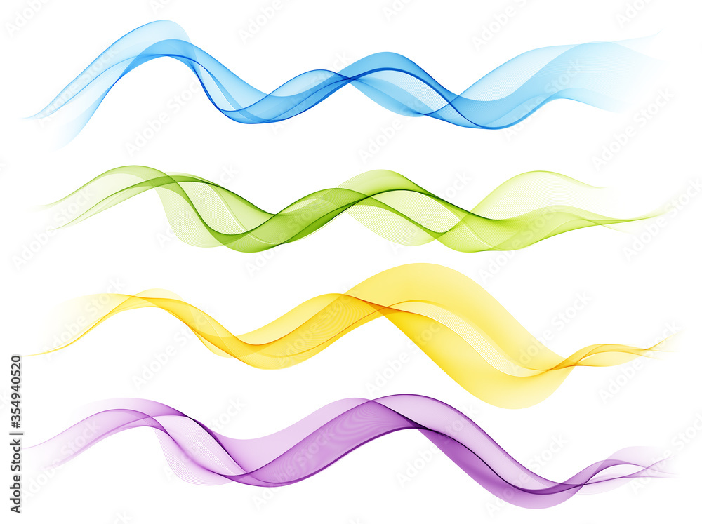 Poster Set of color abstract wave design element
