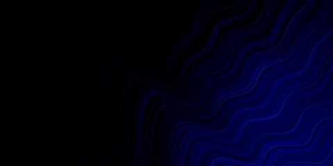 Dark BLUE vector background with curved lines. Abstract gradient illustration with wry lines. Design for your business promotion.