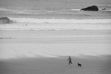 running on beach