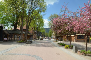 Zakopane w czasie pandemi , covid -19 Zakopane , Krupówki w czasie pandemi , COVID 19 , Koronawirus  Zakopane © Szymon